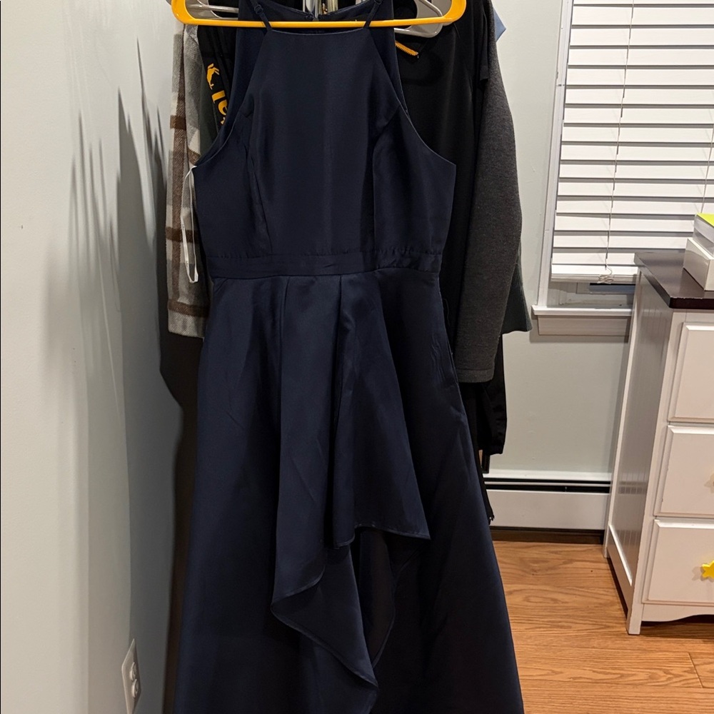 Lulu's Midnight Blue Asymmetrical Dress